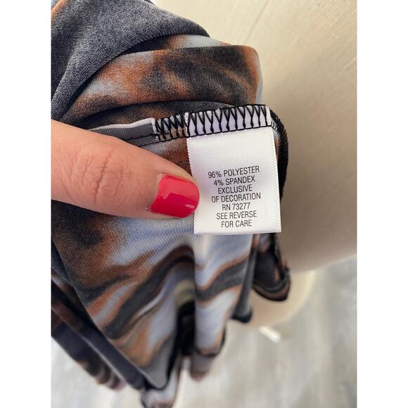 Simply Vera Vera Wang Brown Women's  V-Neck Body-con Mini Dress Petite XS - Picture 6 of 8